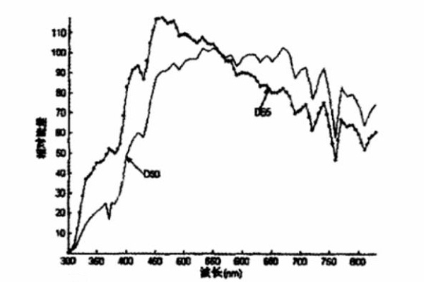 D50光源和D65光源的相对光谱能量分布图